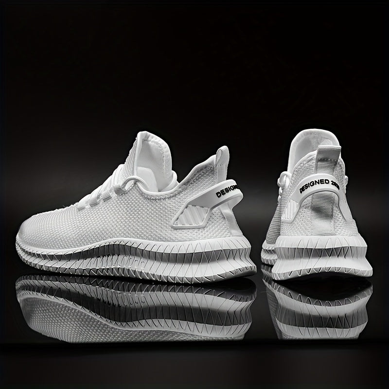 Trendy Woven Knit Breathable Sneakers, Soft Sole Shoes