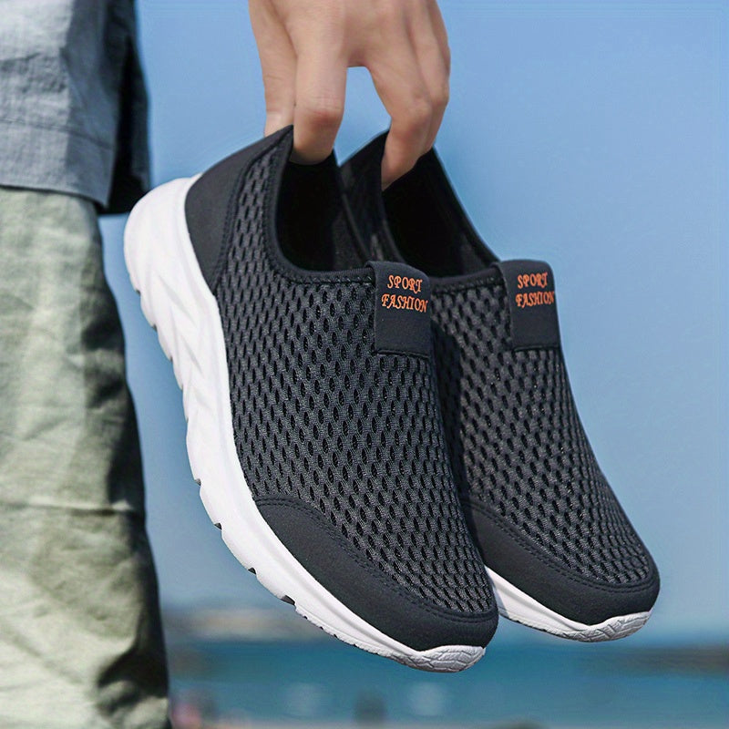 Slip-on Mesh Sneakers, Comfy Breathable Walking Shoes